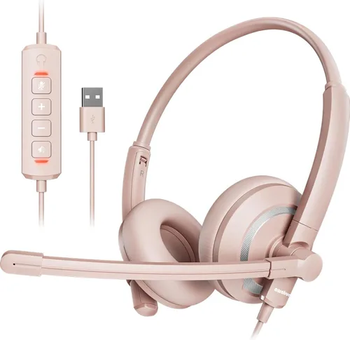 Vista 9 de awatrue - Auriculares con cable con micrófono para PC y portátil - Auriculares de 3,5 mm con cancelación de ruido y micrófono para Boom Skype