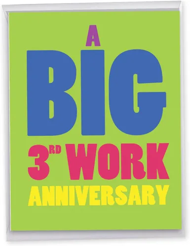 Vista 8 de NobleWorks Tarjeta de felicitación de aniversario Jumbo 3rd Milestone de 8.5 x 11 pulgadas con sobre para hombres, mujeres (1 unidad) Floral Couple