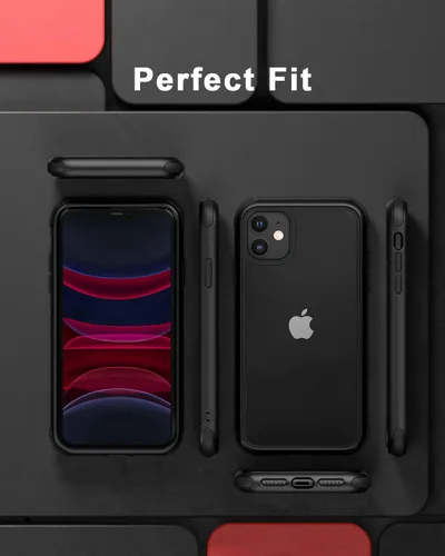 Vista 5 de Mobnano Funda transparente para iPhone 11, con protección multicolor a prueba de golpes, no amarillenta, anti arañazos, parte trasera
