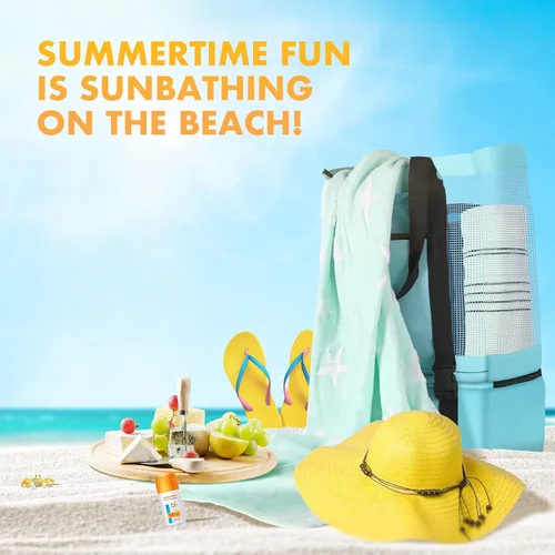 Vista 7 de EUDELE Mesh Beach Tote Bag with Detachable Beach Cooler - MAX Capacity 38L 150lbs Ultra Durable for Women