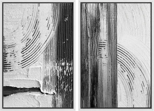 Vista 105 de SIGNWIN Lienzo enmarcado para pared, ilustraciones abstractas texturizadas en tonos beige terrosos, arte moderno, decorativo, contemporáneo