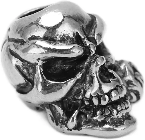 Vista 8 de plplaaoo Cuentas de calavera de aleación de 0.2 pulgadas, 10 cuentas de calavera, cuentas de paracaídas, cuentas de calavera para hacer joyas