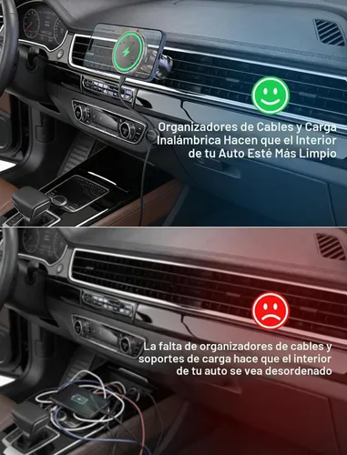 Vista 5 de MOKPR para iPhone Cargador de Montaje de Coche Magsafe, Cargador de Coche Inalámbrico Soporte Magnético para Teléfono de Coche para Tablero Rejilla