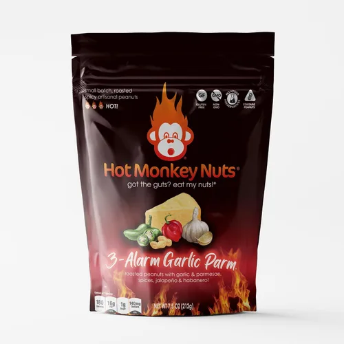 Vista 9 de Hot Monkey Nuts Spicy Artisanal Peanuts Hot Winged Reaper - Sabor con condimento de ala de búfalo, queso azul y pimienta Carolina Reaper, bolsa