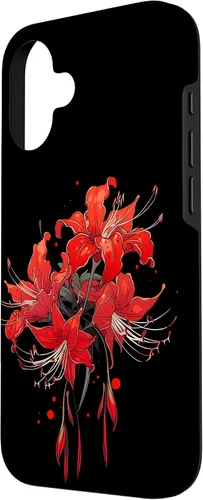 Vista 2 de iPhone 16 Red Spider Lily Funda de anime de manga estética japonesa japonesa