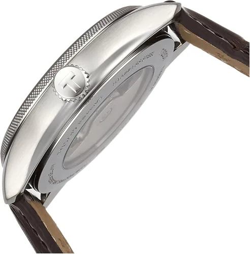 Vista 2 de Tissot Ballade COSC 316L - Reloj automático suizo con correa de cuero, marrón, 20 (Modelo T1084081603700), Marrón, Reloj automático