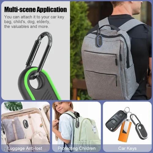 Vista 5 de Paquete de 4 fundas compatibles con Samsung Galaxy SmartTag2, resistentes fundas de silicona suave antideslizante para Galaxy Smart Tag 2