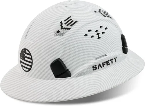 Vista 9 de Casco duro de ala completa, casco de seguridad aprobado por la OSHA, Cascos De Construcción, casco duro de construcción ventilada, trinquete