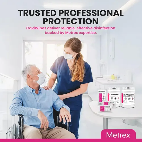 Vista 7 de Metrex CaviWipes - Toallitas desinfectantes no tejidas duraderas para superficies duras y no porosas en atención médica y laboratorio, pre-saturadas