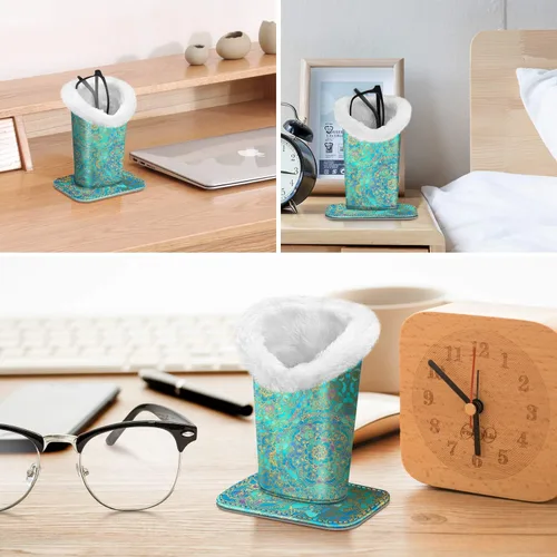Vista 36 de Fintie Soporte para anteojos forrado de felpa con base magnética, estuche de cuero vegano prémium para lentes