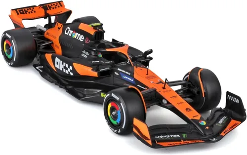 Vista 2 de Bburago 1:24 2024 Carrera McLaren MCL38 con figura, Norris #4