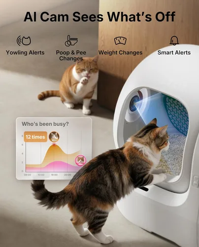 Vista 5 de PETKIT Purobot Max Pro 2 AI - Caja de arena autolimpiante para gatos, sin