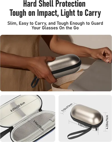 Vista 4 de Hard Smart Glasses Case Compatible with Ray-Ban Meta Wayfarer, Skyler, Headliner Models Travel Carrying Case