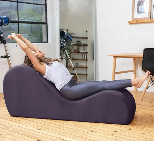 Vista 2 de Avana Elegante tumbona para yoga, fabricada en los Estados Unidos, ideal para estiramiento, relajación, ejercicio y más, 60 pulgadas de profundidad