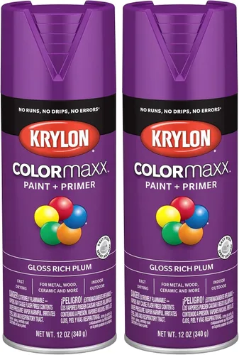 Vista 75 de Krylon K05554007 COLORmaxx Pintura en aerosol y base para uso en interiores y exteriores, color almendra satinada, 12 onzas (paquete de 1)