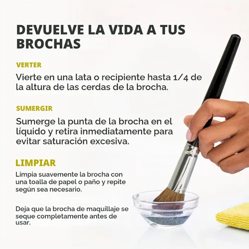 Vista 6 de Cinema Secrets Kit limpiador de brochas de maquillaje original, limpiador profesional + lata de limpieza para brochas de maquillaje, fórmula
