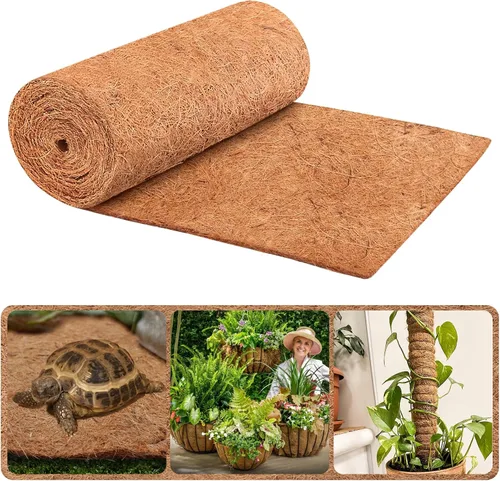 Vista 8 de Legigo Rollo de revestimiento de coco natural de 12 x 160 pulgadas, forro de coco para maceta, cesta colgante de caja de ventana, rollo de fibra