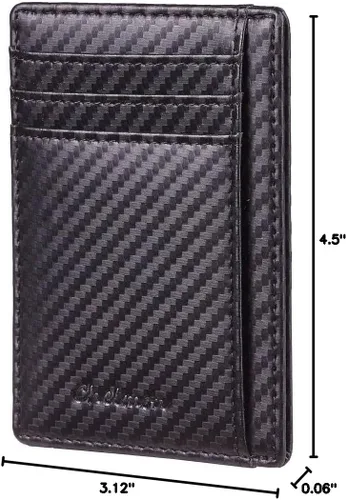 Vista 8 de Cartera Chelmon Slim para Hombre, Cartera Minimalista de Bolsillo Frontal con Bloqueo RFID para Tarjetas de Crédito