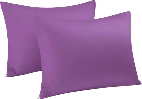 Vista 24 de uxcell Fundas de almohada tejidas de 100% algodón egipcio, fundas de almohada suaves y transpirables con cierre de cremallera, 2 fundas de almohada