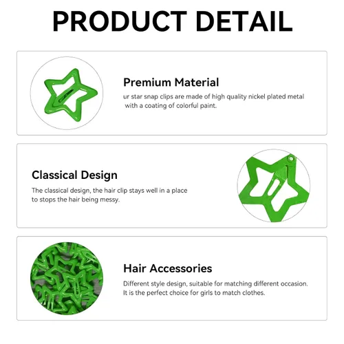Vista 3 de Pinzas para el pelo Y2k pequeñas Kawaii antideslizantes con estrellas para el cabello, accesorios para mujeres