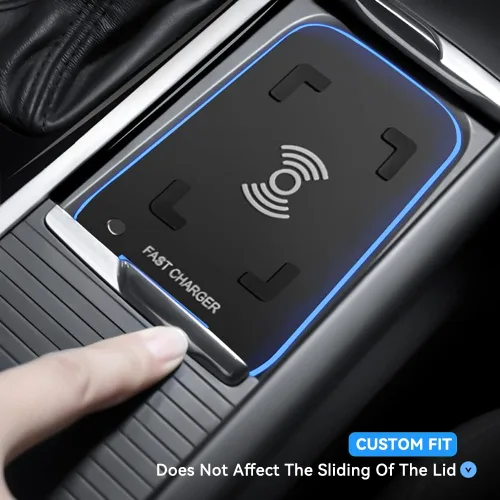 Vista 7 de Soporte de cargador inalámbrico para automóvil compatible con Volvo XC90, XC60, S90L, V90 2017-2023, QC 3.0 de carga rápida compatible con iPhone