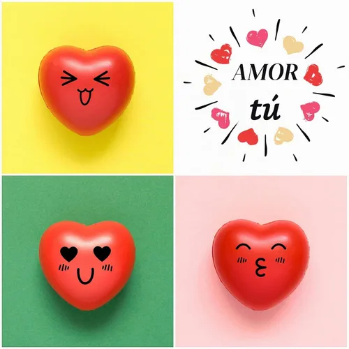 Vista 7 de 30 bolas antiestrés de corazón, mini bolas de cara sonriente de 1.5 pulgadas, juguetes de alivio del estrés en forma de corazón para niños