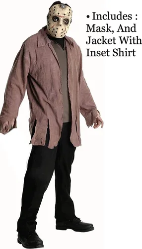 Vista 2 de Rubies Men's Friday The 13th Jason Costume, Brown