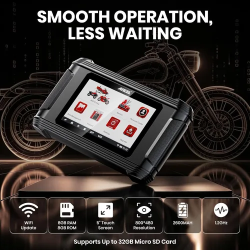 Vista 7 de ANCEL Escáner de motocicleta MT500 PRO, herramienta de diagnóstico OBD2 de sistema completo con reinicio de servicio rápido y programación avanzada