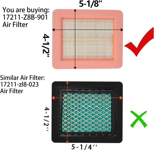 Vista 6 de Paquete de 4 filtros de aire 17211-Z8B-901 para motores Honda GCV160LAO GCV190LAO, compatible con cortacésped Honda HRR216 HRB216 HRB217 HRC216
