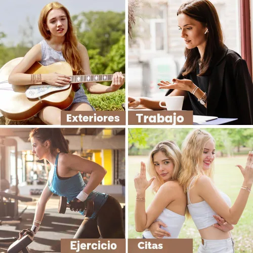 Vista 2 de DIYDEC 10 Ligas para el Cabello Pulsera para Mujeres 5 Estilos Suaves Trenzadas Boho Bandas para el Cabello Elásticas Sin Daño Ligas para el Cabello
