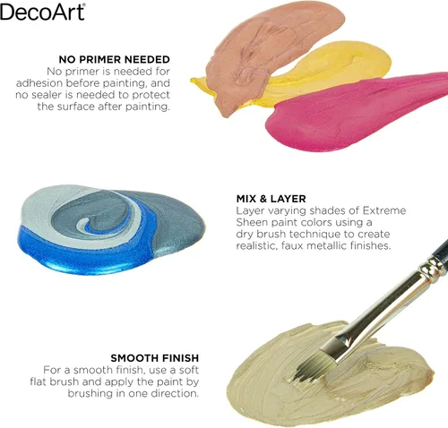 Vista 2 de DecoArt Pintura acrílica Copper Extreme Sheen de 2 onzas, 2 onzas líquidas (paquete de 1), metálico