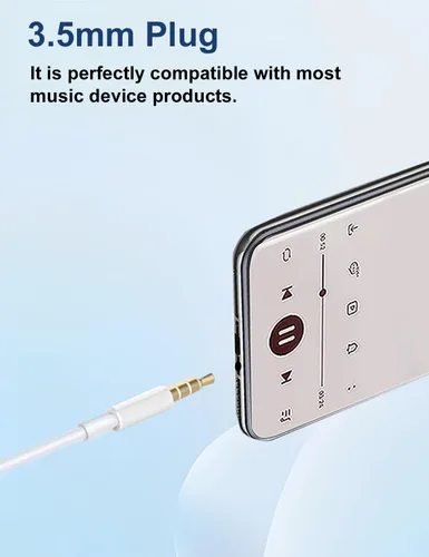 Vista 4 de MAS CARNEY Auriculares con cable con enchufe auxiliar de 0.138 in, auriculares intrauditivos con micrófono y control en línea, audio de latencia