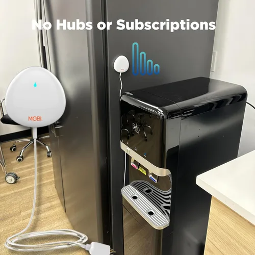 Vista 7 de MOBI Detector inteligente de fugas de agua WiFi, alertas de aplicaciones, alarma con sensor de inundación con sonda de extensión de 48 pulgadas,