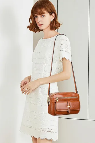 Vista 6 de Over Earth Leather Crossbody Purses Messenger Bag for Women with Double Main Pockets