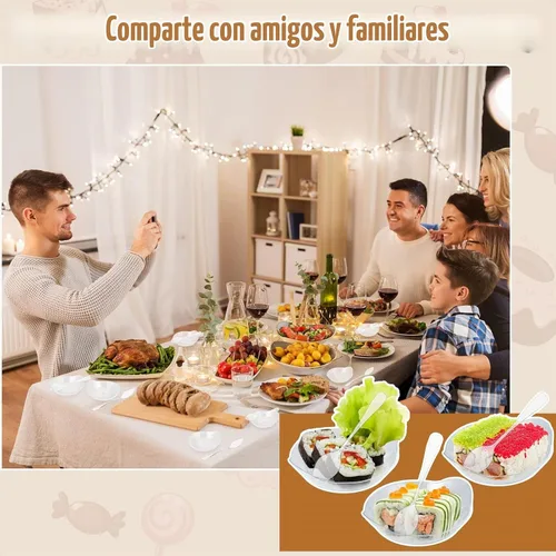 Vista 6 de Potchen - 600 mini platos de postre de 3.1 pulgadas con cucharas