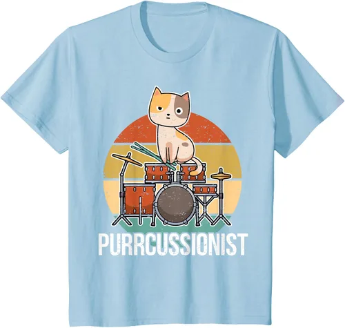 Vista 11 de Funny Percussion Drummer Drumming Drums Saying I Kitten Cat Camiseta, Negro, S
