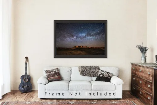 Vista 5 de Impresión fotográfica de cielo nocturno (no enmarcado) imagen de la Vía Láctea sobre la mesa en el espacio del desierto de Arizona, arte de pared