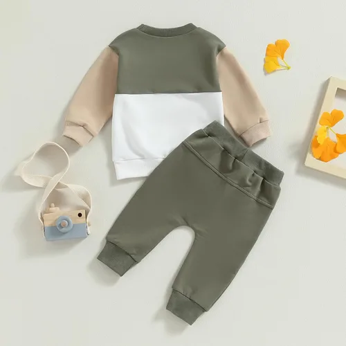 Vista 7 de FYBITBO Conjunto de sudadera de manga larga y pantalones deportivos para bebé niño