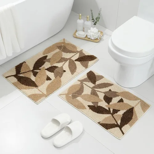Vista 17 de Gibelle Alfombra de baño azul, antideslizante, fuerte y absorbente de agua, tapete de baño de microfibra de felpa, lavable a máquina, tapete