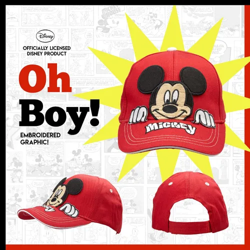 Vista 3 de Disney Mickey Mouse Peak-A-Boo Baseball Cap Age 4-7 -100 Cotton