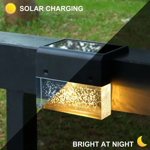 Vista 7 de DenicMic - Luces solares de terraza, para exteriores en escaleras, cercas, barandales, patio, jardín, escalón, superbrillantes de 10 lúmenes, 2