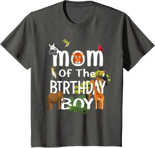 Vista 47 de Camiseta de fiesta de animales con temática de zoológico para niño de cumpleaños, Negro