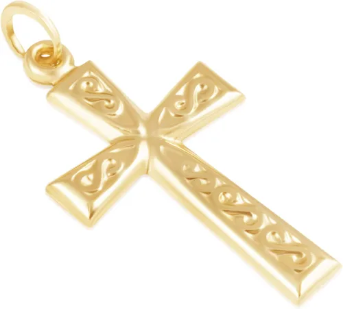 Vista 12 de Dijes religiosos de oro amarillo de 14 quilates para hombres y mujeres – disponible en varios diseños