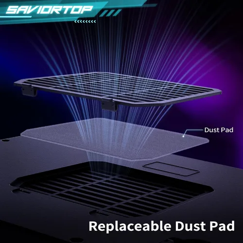 Vista 6 de Brook Saviortop - Almohadilla de refrigeración para laptop para videojuegos, enfriador de alta velocidad de 3500 RPM con ventilador turbo, soporte