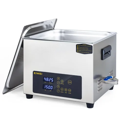 Vista 10 de Limpiador ultrasónico profesional de 3 litros (0.85 galones) con perilla de potencia ajustable para joyería, con calentador y temporizador