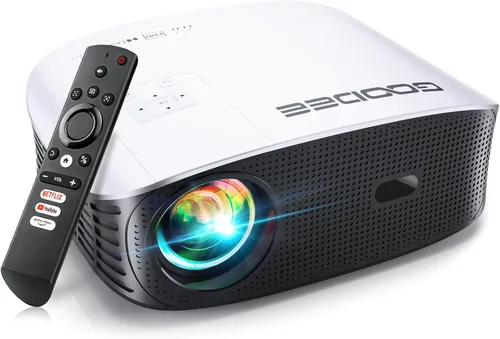 Vista 10 de GooDee Proyector inteligente 4K con WiFi 5G y Bluetooth, aplicaciones integradas, Dolby Audio, proyector exterior 800ANSI, proyector de cine en casa