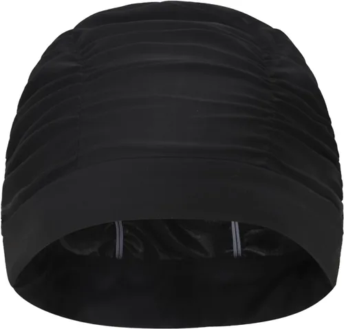 Vista 3 de Gorro de natación grande para mujer, de pelo largo, gorro de natación, de nailon elástico de gran tamaño, con pliegues elegantes