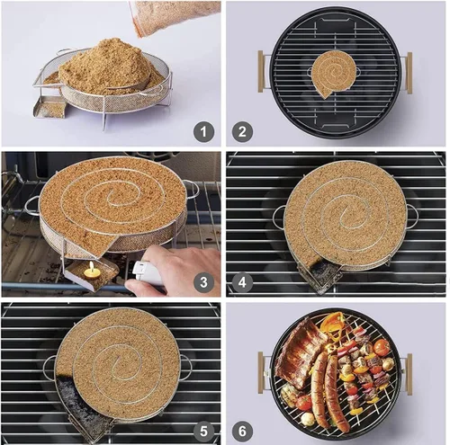 Vista 5 de Generador de humo frío para parrilla de barbacoa o ahumador, polvo de madera, ahumado caliente y frío, quemador de carne de salmón, generador