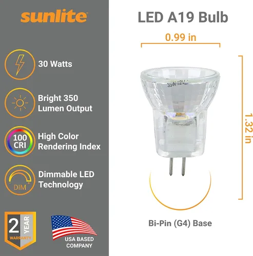 Vista 3 de Sunlite 03196-SU 35MR8/CG/FL/12V 35 vatios, halógeno MR8 G4 basado mini bombilla reflectora, protector de cubierta