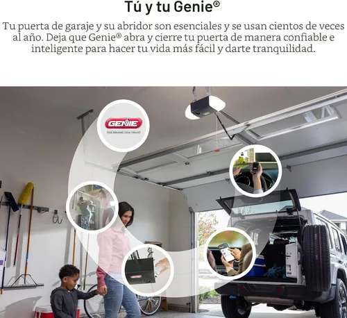 Vista 3 de Genie Chain Glide Connect Essentials - Abridor inteligente de puerta de garaje, abridor de cadena fiable con iluminación LED, compatible con Alexa